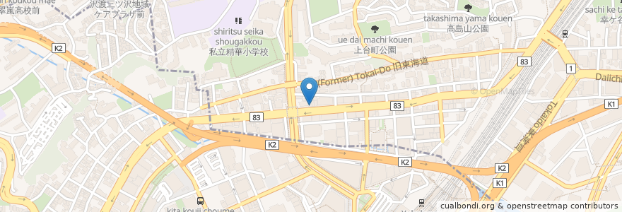 Mapa de ubicacion de little cat en Japonya, 神奈川県, 横浜市, 神奈川区.