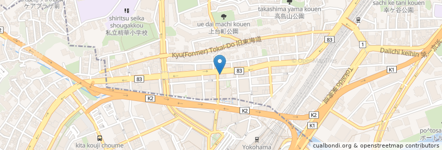 Mapa de ubicacion de ひかり薬局 西口店 en اليابان, كاناغاوا, 横浜市, 神奈川区.