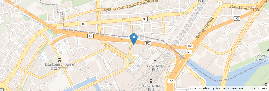 Mapa de ubicacion de 横浜バル en Japão, 神奈川県, 横浜市, 神奈川区.