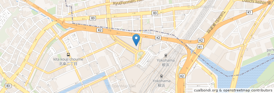 Mapa de ubicacion de みずほ銀行 en Japonya, 神奈川県, 横浜市, 西区, 神奈川区.