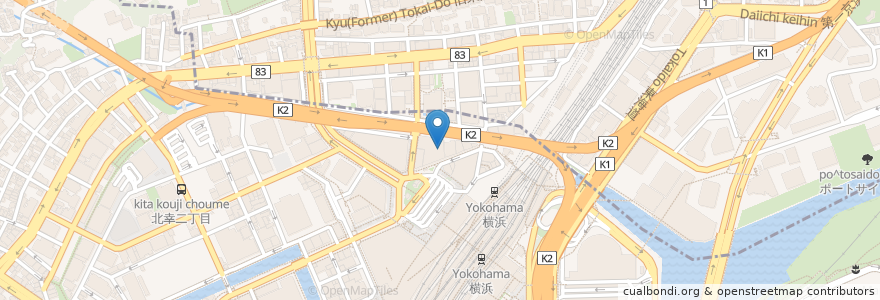 Mapa de ubicacion de 四十八漁場 en Japan, 神奈川県, Yokohama, 神奈川区.