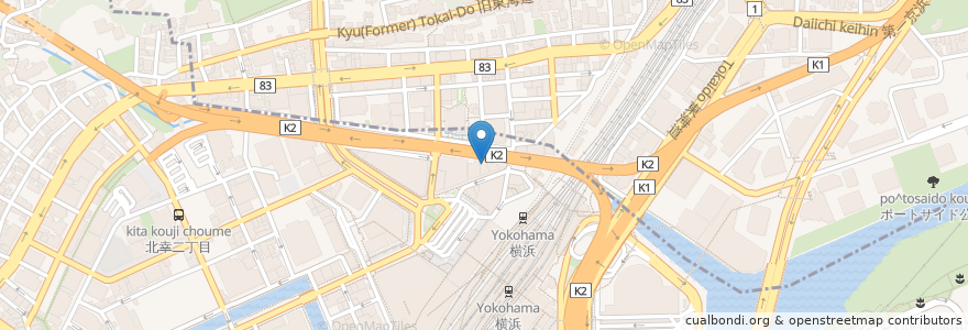 Mapa de ubicacion de 塚田農場 en Jepun, 神奈川県, 横浜市, 神奈川区.