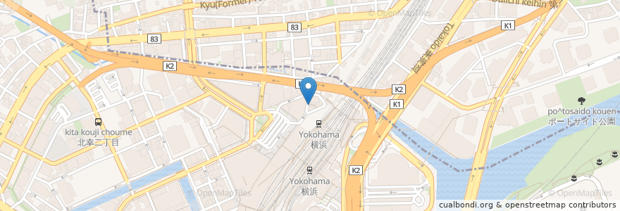 Mapa de ubicacion de マリモ en Japão, 神奈川県, 横浜市, 西区, 神奈川区.