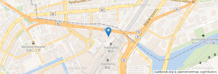 Mapa de ubicacion de お加代 en Japão, 神奈川県, 横浜市, 西区, 神奈川区.