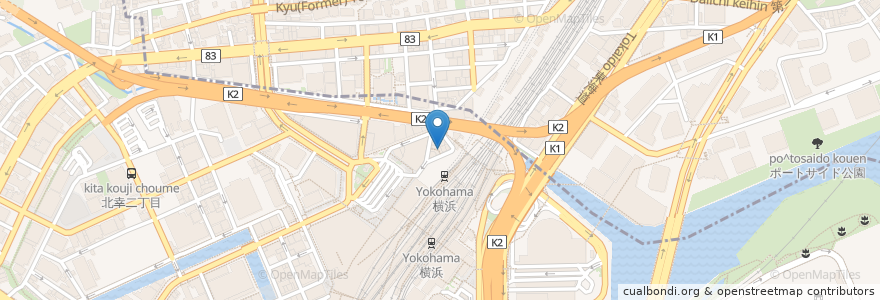 Mapa de ubicacion de 津軽みどり en 日本, 神奈川縣, 横滨市, 西区, 神奈川区.