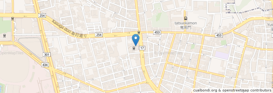 Mapa de ubicacion de おむすび権米衛 en Japão, Tóquio, 文京区.