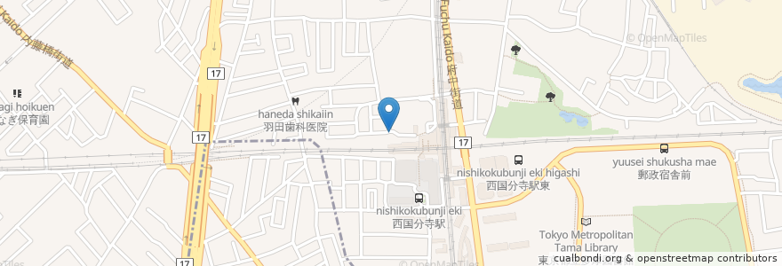 Mapa de ubicacion de コリアン酒家 ポンナム en Jepun, 東京都, 国分寺市.