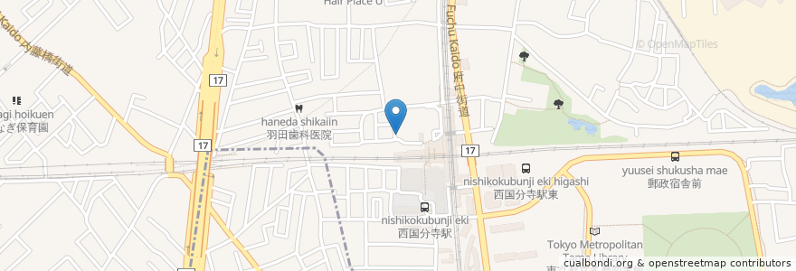 Mapa de ubicacion de にしこく鍼灸整骨院 en 日本, 东京都/東京都, 国分寺市.