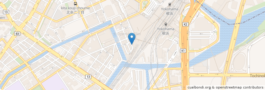 Mapa de ubicacion de 横浜珈琲店 五番街 en 日本, 神奈川縣, 横滨市, 西区.