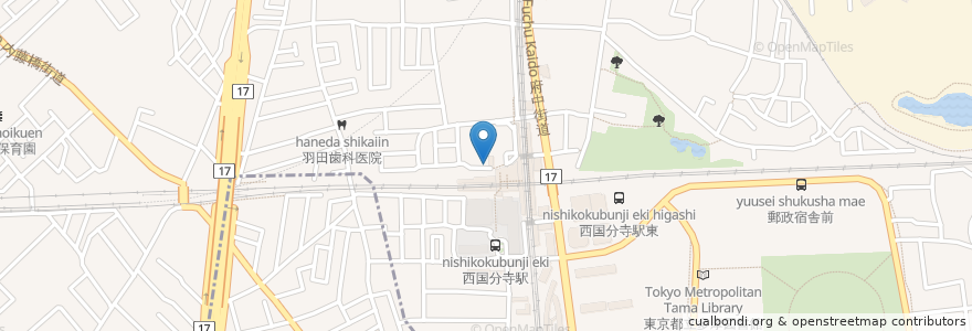 Mapa de ubicacion de 西国村 en Japan, 東京都, 国分寺市.