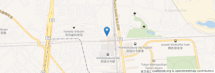 Mapa de ubicacion de すき家 en Jepun, 東京都, 国分寺市.