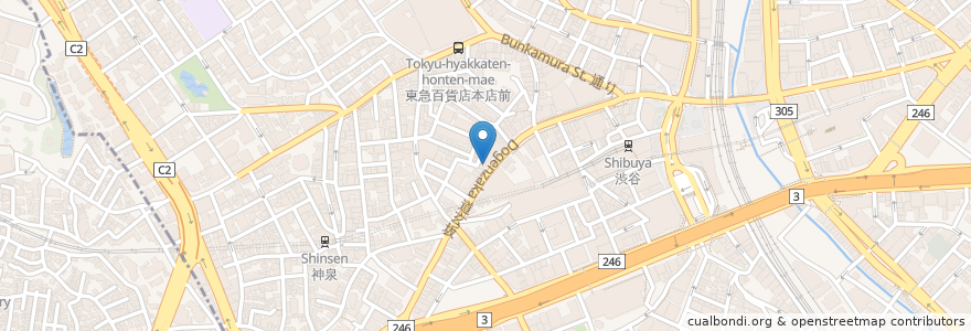 Mapa de ubicacion de ケンタッキーフライドチキン en اليابان, 東京都, 渋谷区.