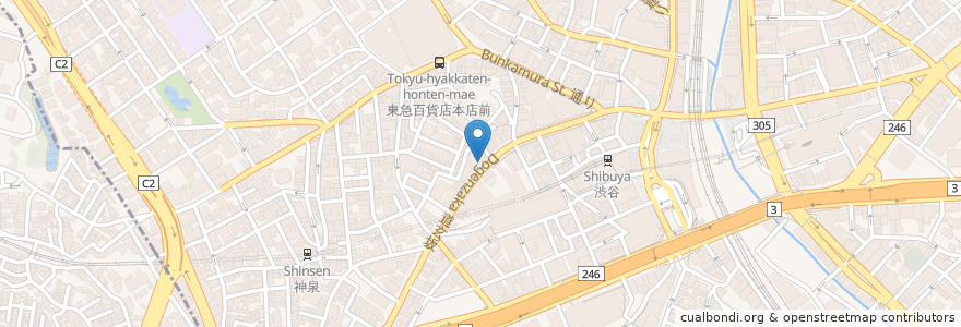 Mapa de ubicacion de 八千代銀行渋谷支店 en اليابان, 東京都, 渋谷区.