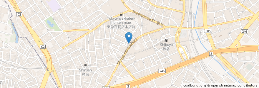 Mapa de ubicacion de 幸楽苑 en Japon, Tokyo, 渋谷区.