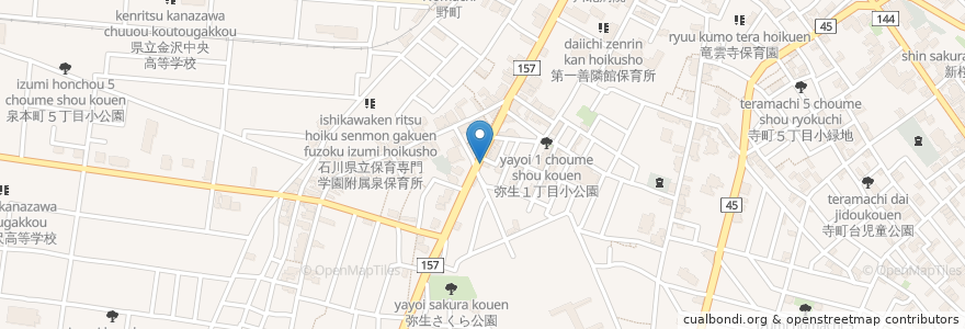 Mapa de ubicacion de 弥生駐輪場 en 日本, 石川県, 金沢市.