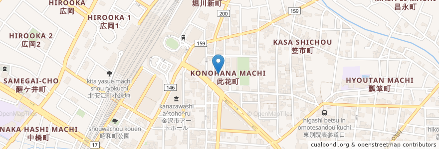 Mapa de ubicacion de 此花町自転車駐車場 en Japan, 石川県, 金沢市.