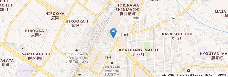 Mapa de ubicacion de 金沢駅 en Japan, Ishikawa Prefecture, Kanazawa.