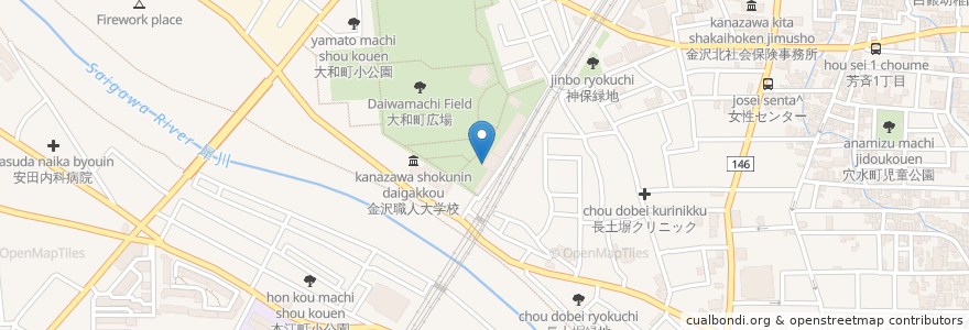 Mapa de ubicacion de 金沢市民芸術村 en Japan, Präfektur Ishikawa, 金沢市.