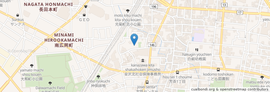Mapa de ubicacion de 金沢市母子寡婦福祉連合会 en Japan, Präfektur Ishikawa, 金沢市.