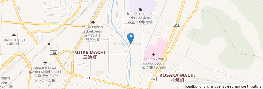 Mapa de ubicacion de 小坂公民館 en 日本, 石川县, 金沢市.