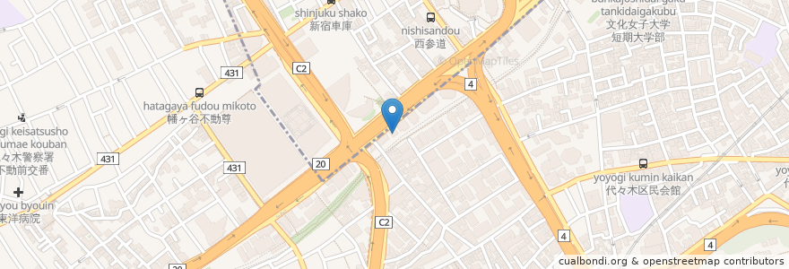 Mapa de ubicacion de パレット保育園 en Jepun, 東京都, 新宿区, 渋谷区.