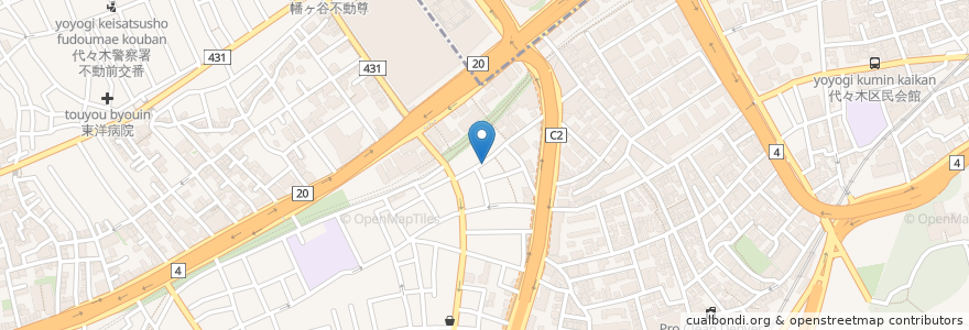 Mapa de ubicacion de タイムパーク初台 en 日本, 东京都/東京都, 渋谷区.