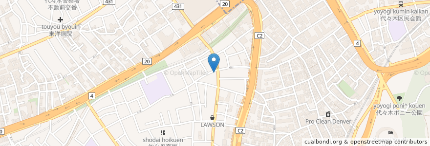 Mapa de ubicacion de ちよだ鮨 en 日本, 東京都, 渋谷区.