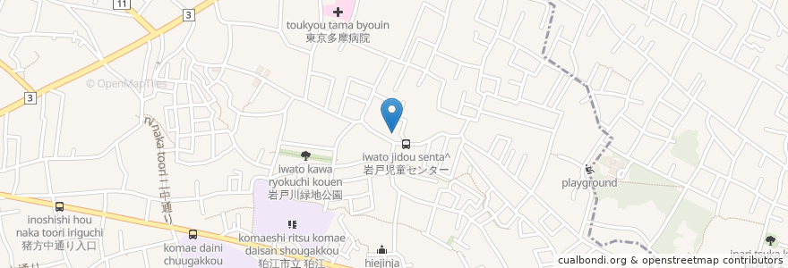 Mapa de ubicacion de 明靜院 en 日本, 東京都, 狛江市.