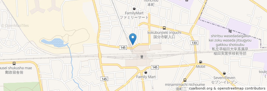 Mapa de ubicacion de リパーク en Japon, Tokyo, 国分寺市.