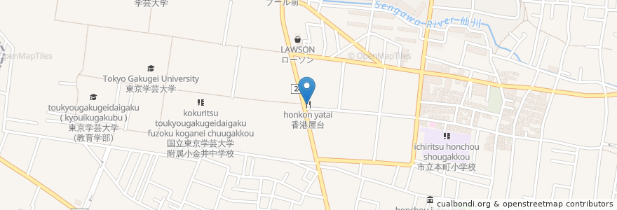 Mapa de ubicacion de 香港屋台 en Japón, Tokio, Koganei.
