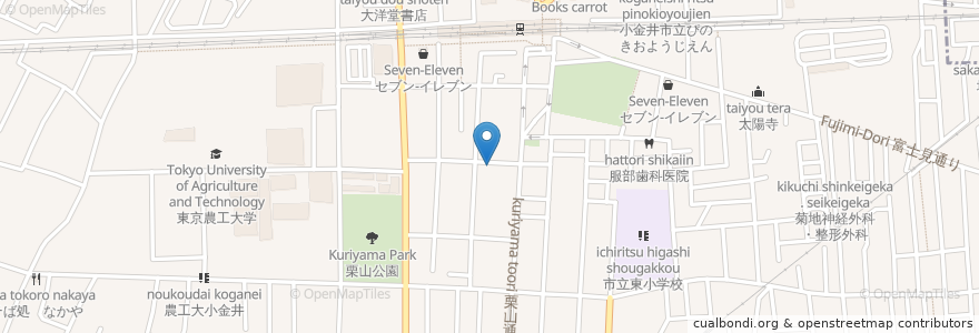 Mapa de ubicacion de インド富士（移転高円寺へ） en 日本, 東京都, 小金井市.
