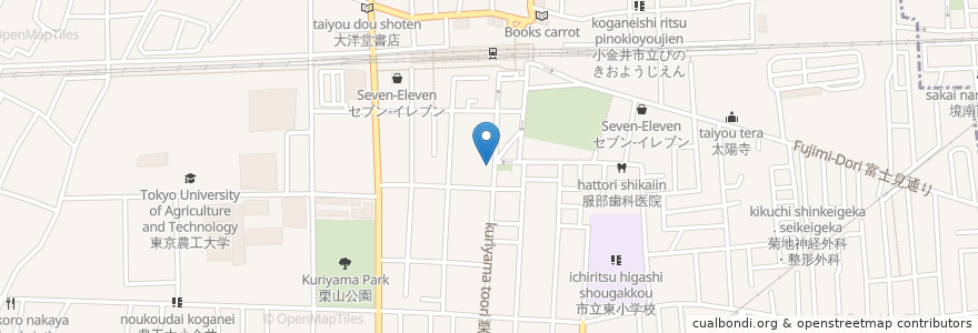 Mapa de ubicacion de 明光義塾 en 日本, 東京都, 小金井市.