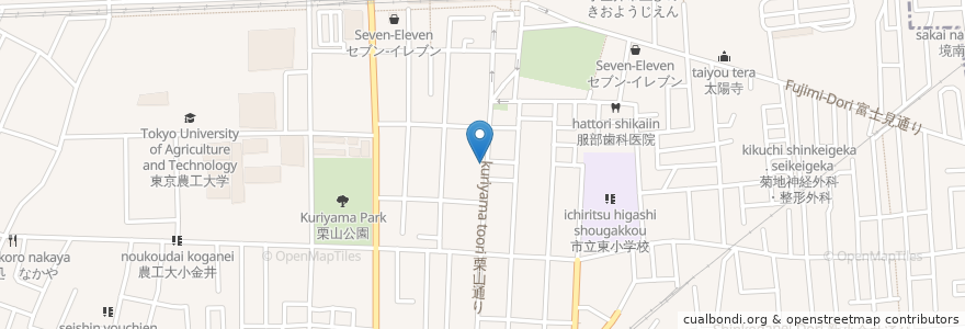 Mapa de ubicacion de 定食エフエフ（閉店） en ژاپن, 東京都, 小金井市.