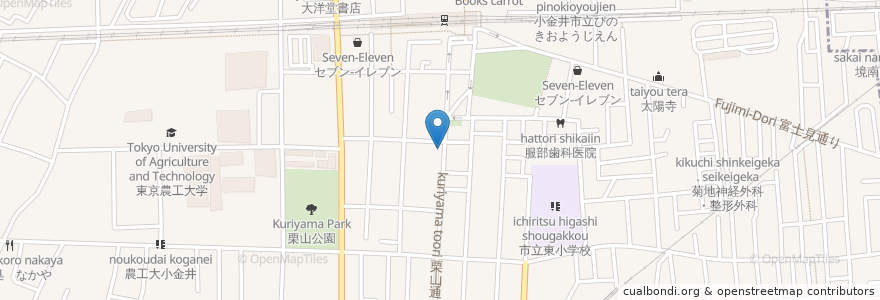 Mapa de ubicacion de サイのツノ en Jepun, 東京都, 小金井市.