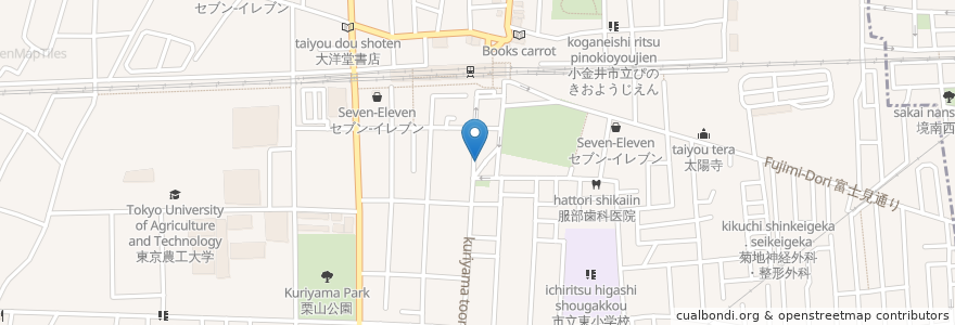 Mapa de ubicacion de ギョウザの満州 en 日本, 東京都, 小金井市.