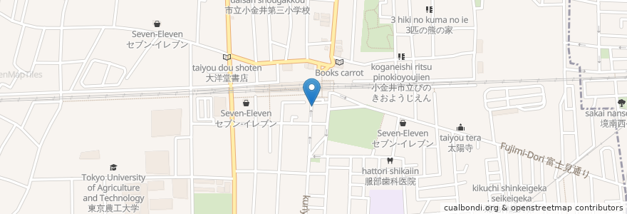 Mapa de ubicacion de 昭和信用金庫 en Япония, Токио, Коганеи.