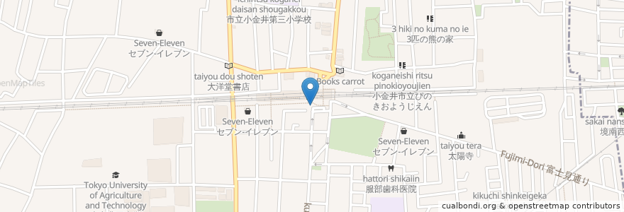 Mapa de ubicacion de みずほ銀行 en اليابان, 東京都, 小金井市.