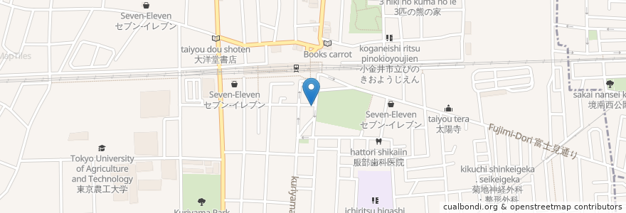 Mapa de ubicacion de 喫茶まりも en Japón, Tokio, Koganei.