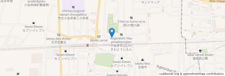 Mapa de ubicacion de 東小金井駅北第9自転車駐車場 en Japão, Tóquio, 小金井市.