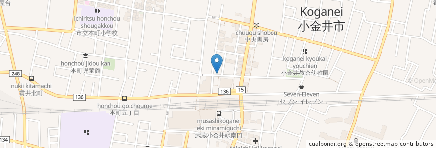 Mapa de ubicacion de すき家 en Japão, Tóquio, 小金井市.