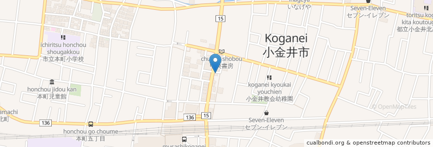Mapa de ubicacion de 日産レンタカー en Jepun, 東京都, 小金井市.