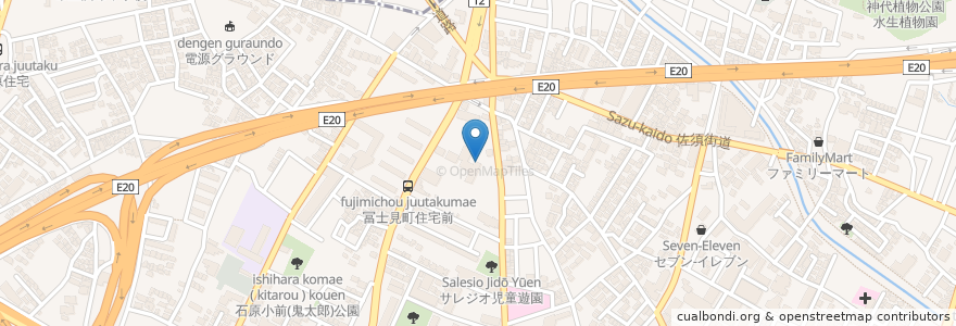 Mapa de ubicacion de サレジオ修道院 en Japonya, 東京都, 調布市.