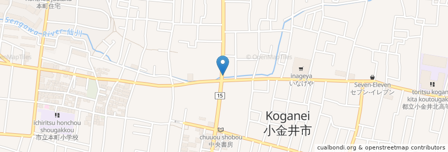 Mapa de ubicacion de 大松木下之稲荷大神 en Japon, Tokyo, 小金井市.