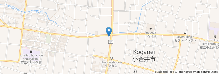 Mapa de ubicacion de シバサキ薬局 en Japon, Tokyo, 小金井市.