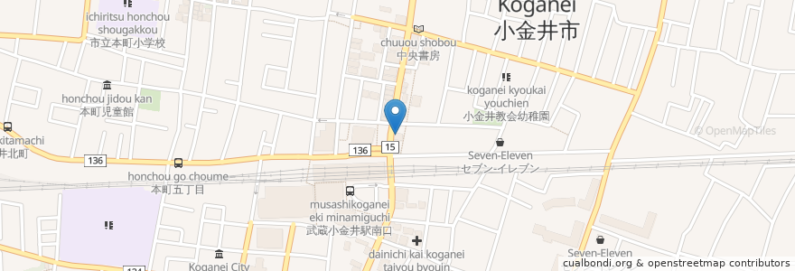 Mapa de ubicacion de 多摩信用金庫 小金井支店 en 日本, 東京都, 小金井市.