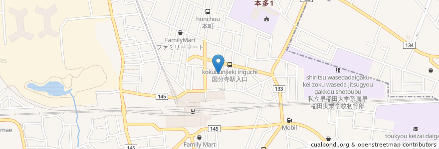 Mapa de ubicacion de Eco21 en Japan, 東京都, 国分寺市.