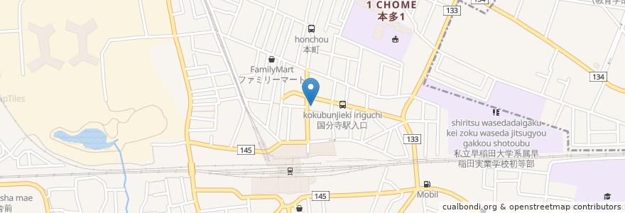 Mapa de ubicacion de サンドラッグ en 日本, 東京都, 国分寺市.