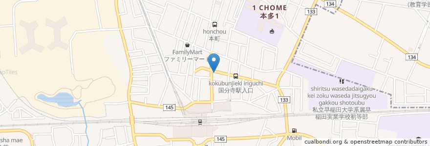 Mapa de ubicacion de 居酒屋一休 en Japon, Tokyo, 国分寺市.