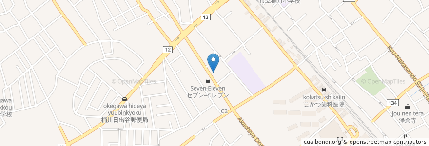 Mapa de ubicacion de 夢庵 桶川店 en Japão, 埼玉県, 桶川市.