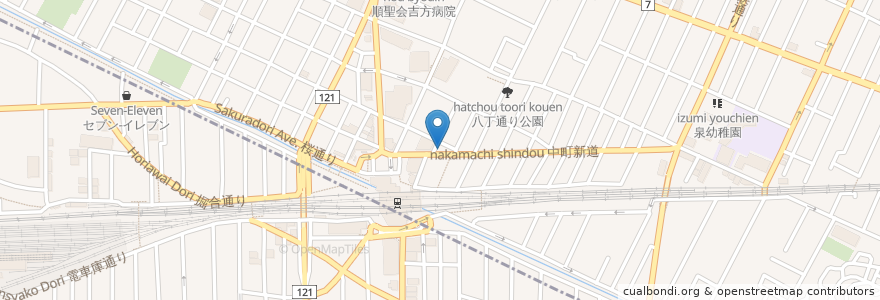 Mapa de ubicacion de 三鷹駅中町バイク駐車場 en 日本, 東京都, 武蔵野市.